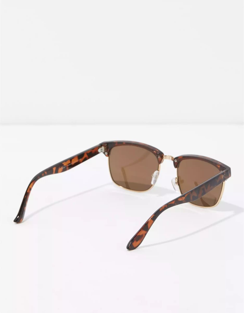 Lunettes de Soleil American Eagle AE Tortoise Clubmaster Multicolore Homme | YRD-09585126